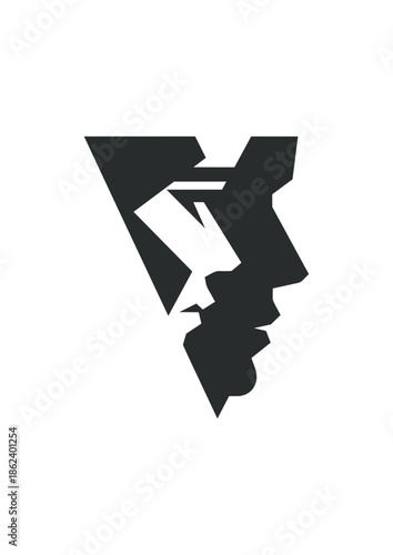 abstract face logo vextor