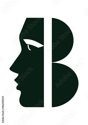 B logo abstract with  face vector