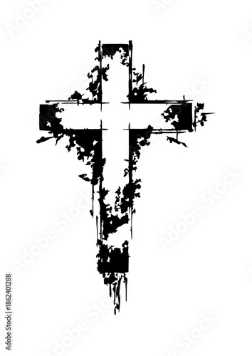 grunge cross vector