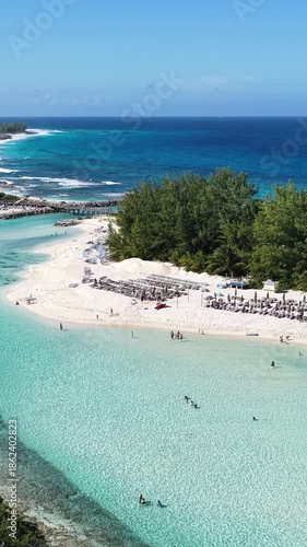 Wallpaper Mural Blue Lagoon Island At Nassau In New Providence Bahamas. Beach Landscape. Shades Of Blue Watercolor. Travel Destination. Blue Lagoon Island In Nassau In New Providence Bahamas. Nature Seascape. Torontodigital.ca