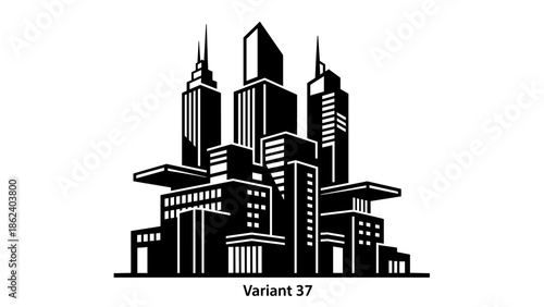 Black and White City Skyline Illustration 5.