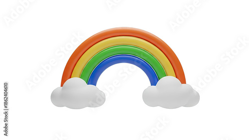 3D Rainbow with Clouds