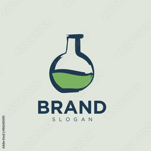 Flask lab logo chemistry laboratory vector design