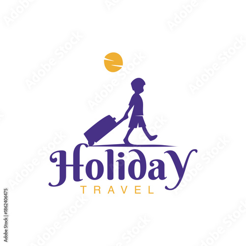 Travel Kids Logo Design Vector illustration