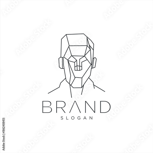 Geometric Human Head Logo Design