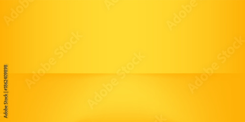 yellow background abstract with Gradient in empty room studio, Yellow empty room studio gradient used for background, yellow background studio with shine use for product shooting.