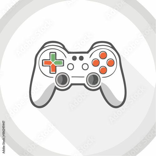 Vector Illustration of a White Gaming Controller.