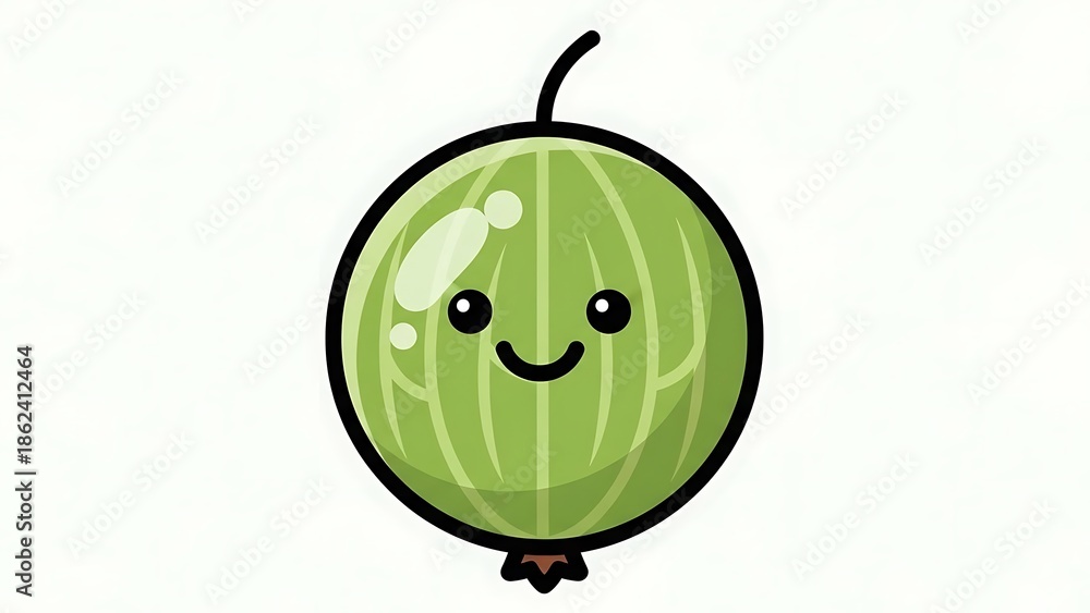 Obraz premium Cute Cartoon Melon Character Illustration.