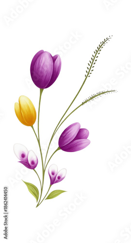 Wallpaper Mural bouquet of pink tulips Torontodigital.ca