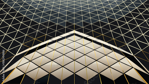 Geometric Triangle Pattern with Gold Accents