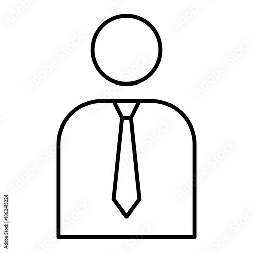 employee line icon with editable stroke