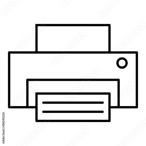 printer line icon with editable stroke