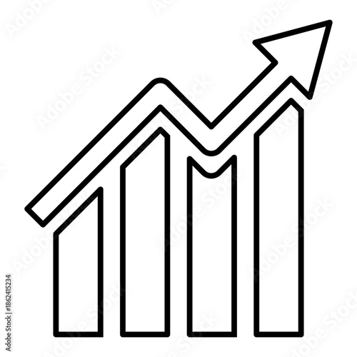 uptrend graphic line icon with editable stroke