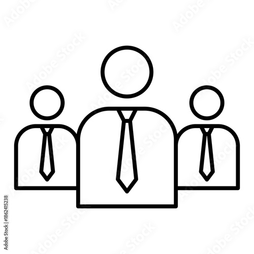 team leader line icon with editable stroke