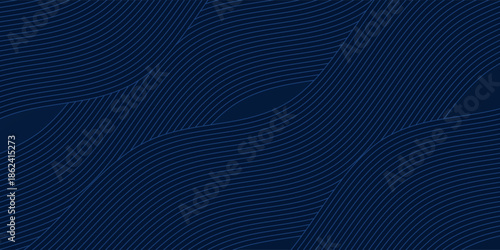 3D modern wave curve abstract presentation background. Luxury paper cut background. Abstract decoration, golden pattern, halftone gradients, 3d Vector illustration. Dark blue background