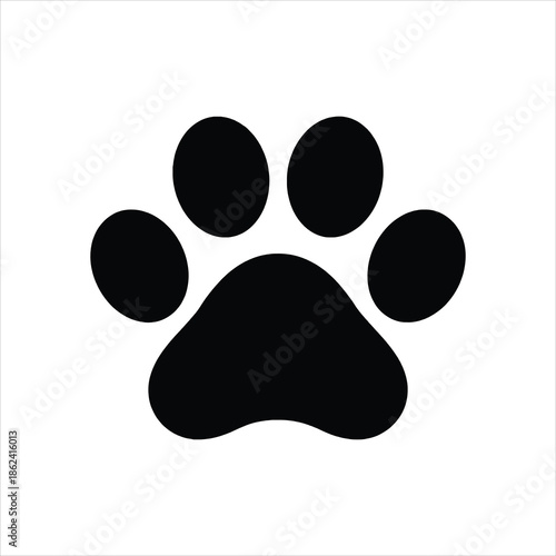Paw Print Icon – Vector Animal Footprint Silhouette Symbol
