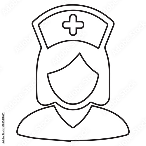 Medical Nurse Outline Icon