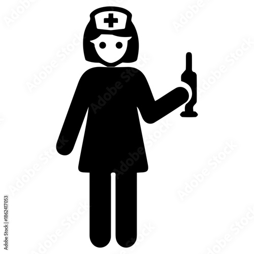 Nurse Icon with Syringe
