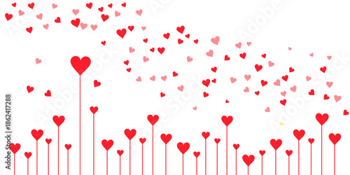 valentines day's.red heart border greeting card eps 10	