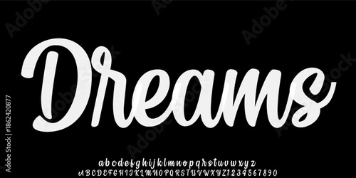 Bold script vector font. Alphabet Uppercase and Lowercase classy and elegant.