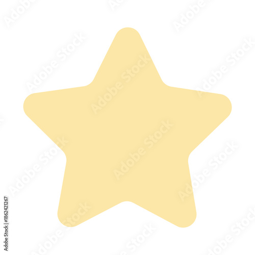 Gentle pastel yellow star illustration with soft tone and rounded shape, minimal design ideal for nursery art, stickers, and backgrounds.