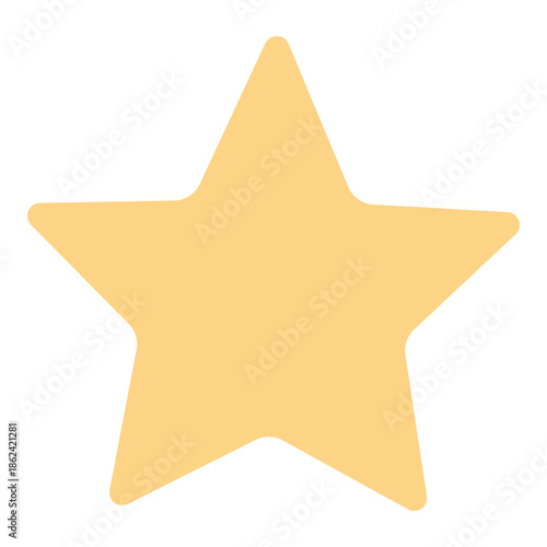 Bright yellow star illustration with rounded points, clean minimal look perfect for icons, rewards, kids designs, and playful branding elements.