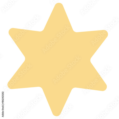 Simple pastel yellow star illustration with soft edges, cheerful minimal design suitable for icons, stickers, children projects, and creative graphics.