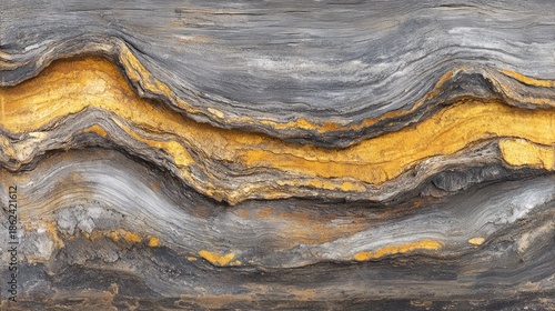 Textured Gray and Gold Stone Layers