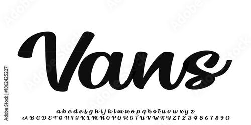 Vans Font Stylish brush painted an uppercase vector letters, alphabet, typeface