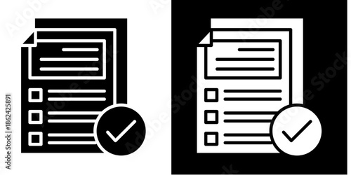 Validation  Icon Set White Style Collection