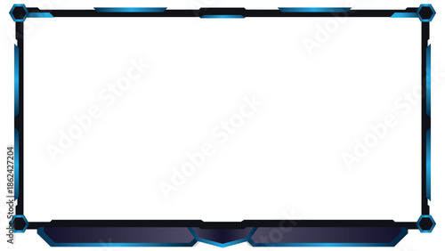 Stream overlay webcam border panel template