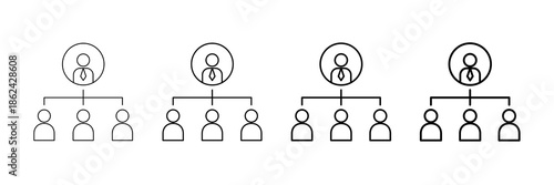 Governance Chart Icons Vector Set In Different Stroke Line Style
