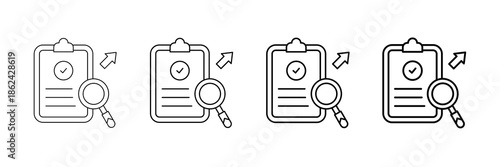 External Audit Icons Vector Set In Different Stroke Line Style