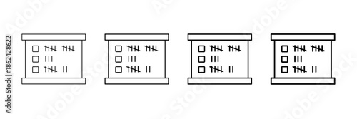 Board Vote Icons Vector Set In Different Stroke Line Style