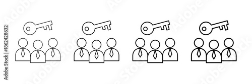 Governance Key Icons Vector Set In Different Stroke Line Style