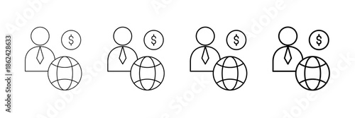 Nonprofit Board Icons Vector Set In Different Stroke Line Style