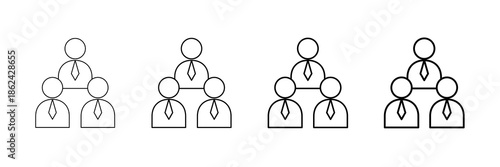 Executive Team Icons Vector Set In Different Stroke Line Style