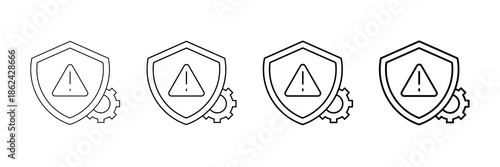 Risk Control Icons Vector Set In Different Stroke Line Style