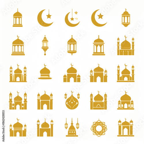 eid set of golden icon
