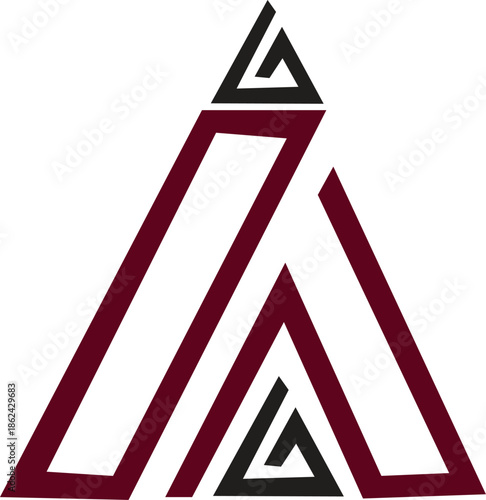 Modern Geometric Colorful Shape Vector logo with Center Abstract art, creative Symmetric Design.