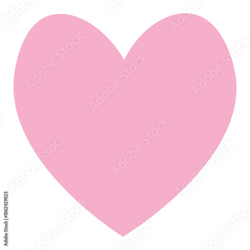 Bright pink heart illustration with rounded form, cheerful minimal style perfect for love icons, stickers, social media, and branding.