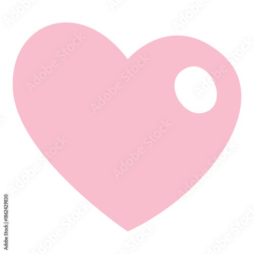 Glossy pink heart illustration with small highlight detail, cute minimal style perfect for love icons, stickers, apps, and romantic designs.