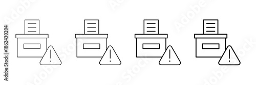 Complaint Box Icons Vector Set In Different Stroke Line Style