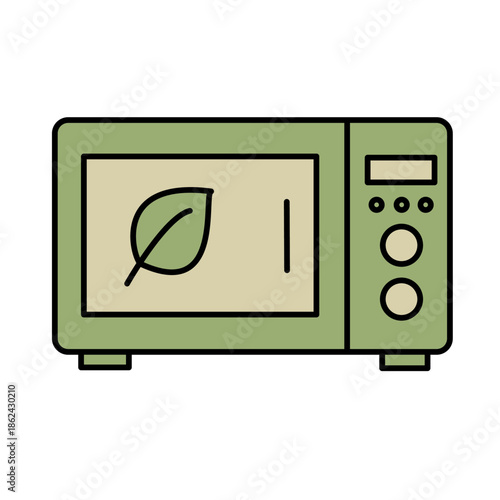 Eco Friendly Green Kitchen Microwave Icon