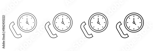 Help Line Icons Vector Set In Different Stroke Line Style