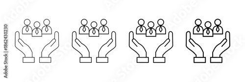 Client Care Icons Vector Set In Different Stroke Line Style