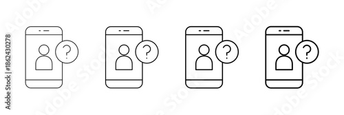 Live Help Icons Vector Set In Different Stroke Line Style