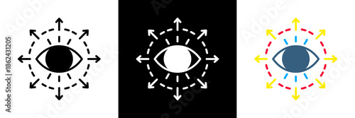 Perspective Icon Set Glyph vector Illustration 