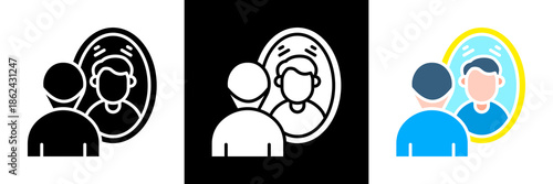 Reflection Icon Set Glyph vector Illustration 