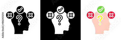 Assumption Icon Set Glyph vector Illustration 